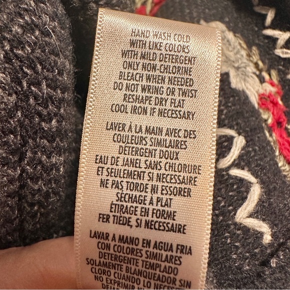 August Max Woman Vtg Size 1X Lambs Wool Cardigan Christmas Embroidery Zip Front - Picture 14 of 14